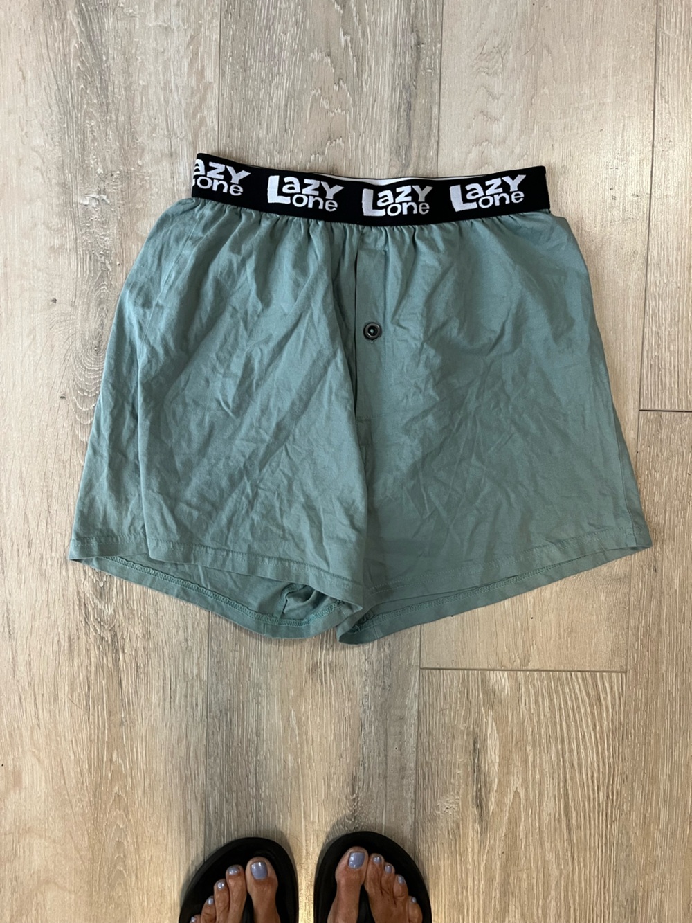 Lazy One golf themed Men’s Sage  boxer Shorts with Black Logo Waistband NWOT